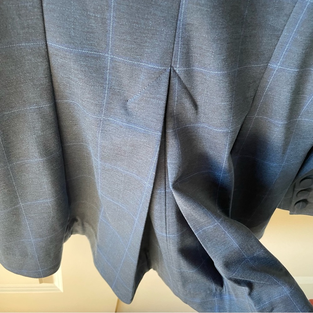 CAbi Sunset Kiss Windowpane Plaid Blue Blazer 5475 Size 8 - Picture 12 of 14
